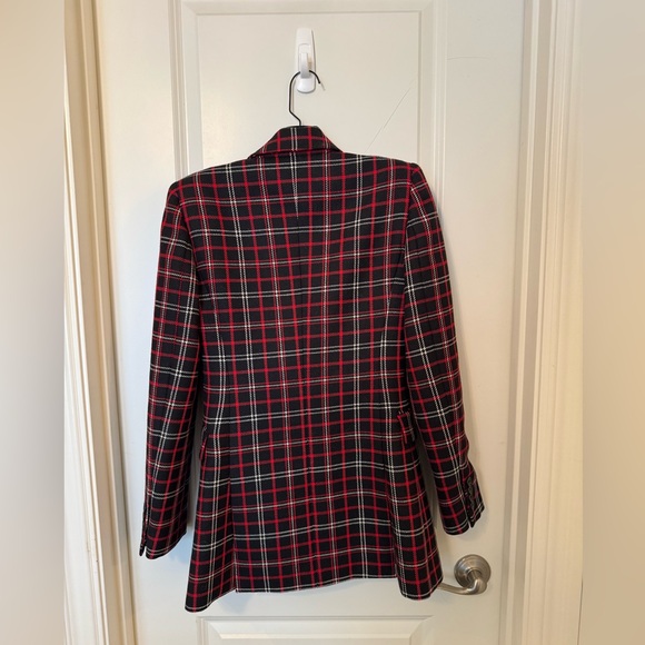 Michael Kors Collection Black and Red Plaid Blazer - Picture 2 of 6